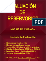 EVALUACION DE RESERVORIOS