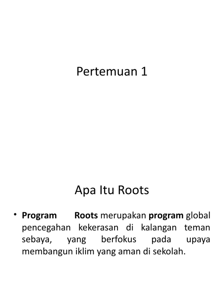Program Roots: Pencegahan Kekerasan | PDF
