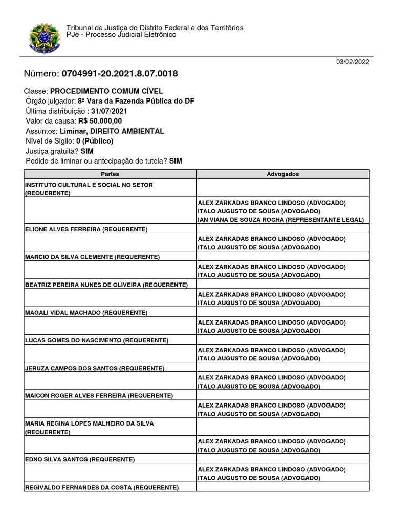 Coisa julgada — Tribunal de Justiça do Distrito Federal e dos Territórios