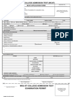 MCAT Application Form