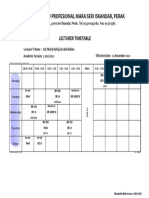 Kolej Profesional Mara Seri Iskandar, Perak: Lecturer Timetable