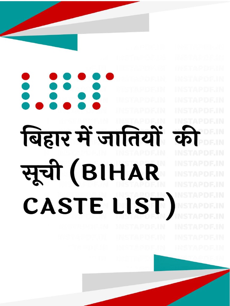 instaPDF - in Bihar Caste List 379 | PDF