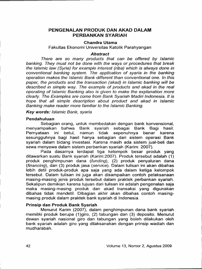 ID Pengenalan Produk Dan Akad Dalam Perbankan Syariah PDF
