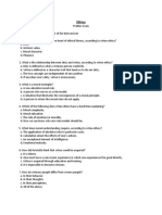 Ethics: Instructions: Encircle The Letter of The Best Answer