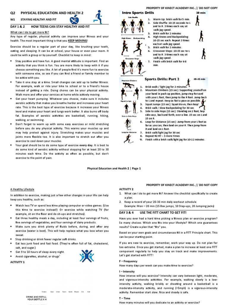 Physical Education and Health 2 | PDF | Aerobic Exercise | Physical Fitness