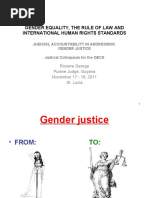 Gender Equality, The Rule of Law and International Human Rights Standards