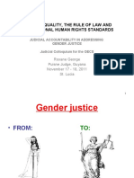 Gender Equality, The Rule of Law and International Human Rights Standards