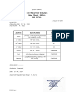Certificate of Analysis Urine Diluent X 150 ML Ref Exc601: Analysis #Lot #Elaboration Date Expirat Date