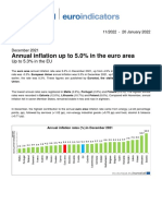 Euro Area Annual Inflation Hits 5
