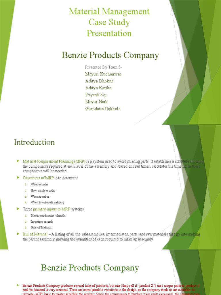 MRP Case Study: Benzie Products Company | PDF | Business Economics ...