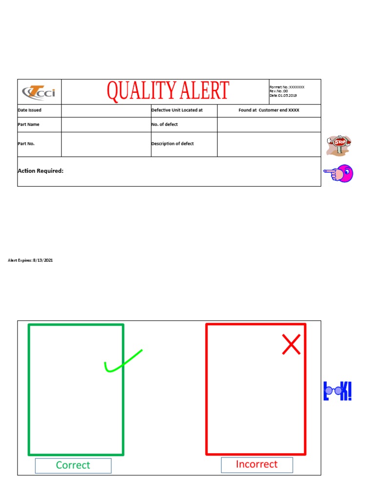 Quality Alert for Defective Unit | PDF
