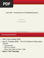 Cpre 288 - Introduction To Embedded Systems: Instructors: Dr. Phillip Jones