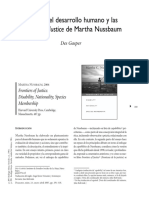 Gasper - La Ética Del Desarrollo Humano y Las Frontiers of Justice de Martha Nussbaum
