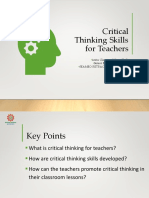 Participant's Topic 13 Critical Thinking For Teachers