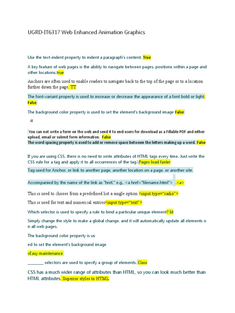 Web Animation Graphics and CSS Basics | PDF