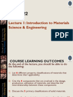 Lecture 1: Introduction To Materials Science & Engineering