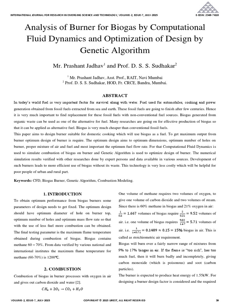Biogas Burner Combustion CFD | PDF | Combustion | Biogas