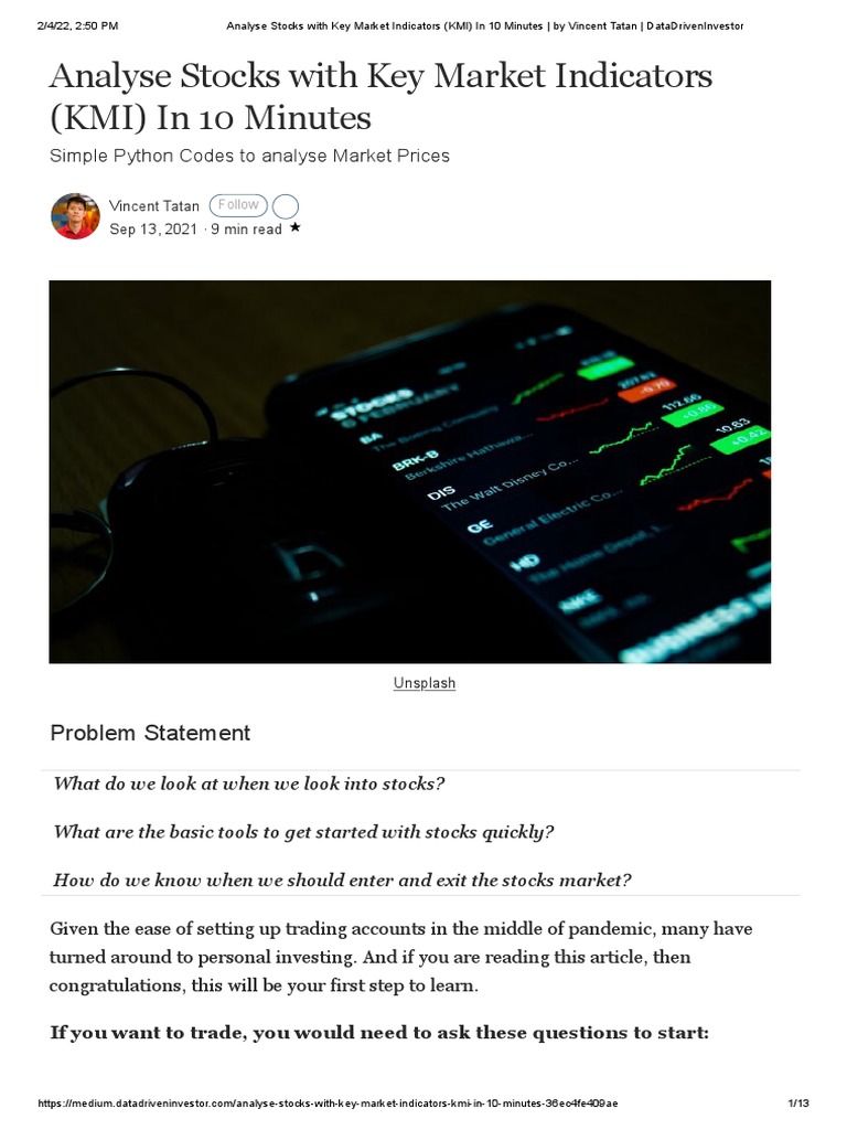 Analyse Stocks With Key Market Indicators in Ten Minutes PDF