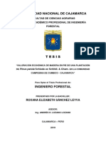 "VALORACIÓN ECONÓMICA DE MADERA EN PIE DE UNA PLANTACIÓN DE Pinus Patula Schiede Ex Schltdl. & CH