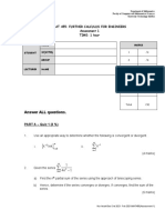 Answer ALL Questions.: Mat 455: Further Calculus For Engineers Assessment 1 TIME: 1 Hour