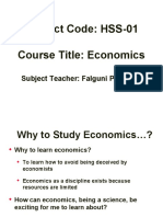 Subject Code: HSS-01 Course Title: Economics: Subject Teacher: Falguni Pattanaik