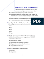 Evolution Multiple-Choice Questions