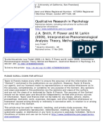 Qualitative Research in Psychology