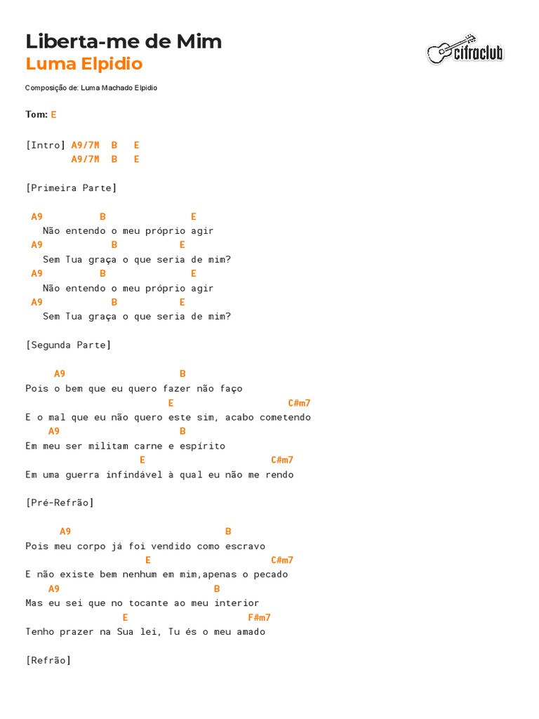 Cifra Club Luma Elpidio LibertaMe de Mim PDF