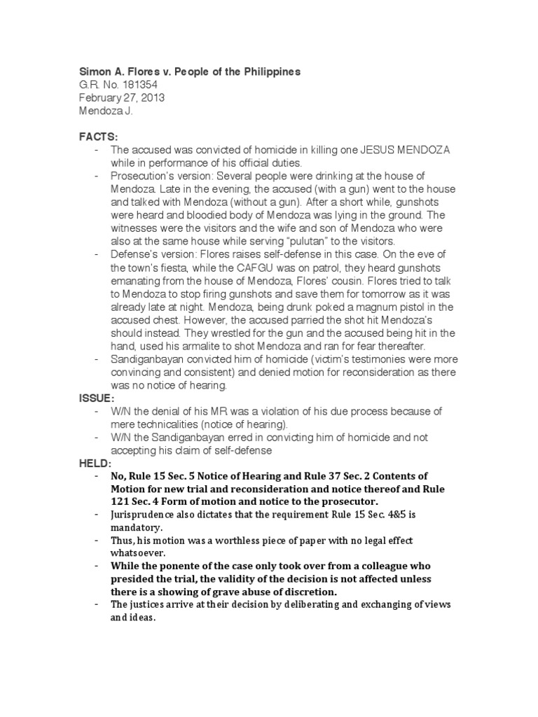 Flores v. People PDF Prosecutor Crime & Violence