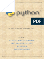 Python Programming .: String Manipulation, List Manipulation, Tuples & Dictionaries