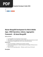 Master Mongodb Development For Web & Mobile Apps. Crud Operations, Indexes, Aggregation Framework - All About Mongodb!