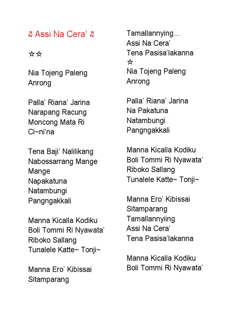 Lirik Lagu 2 Pdf Puisi