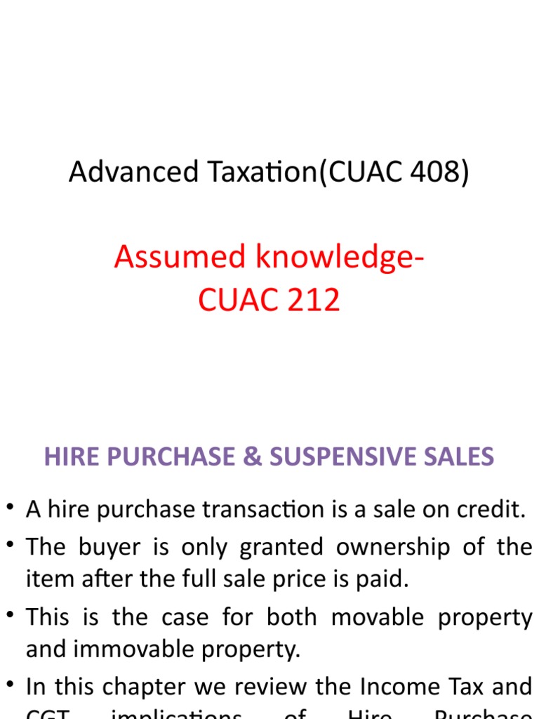 Computation of Taxable Under the Suspensive Sales Method for