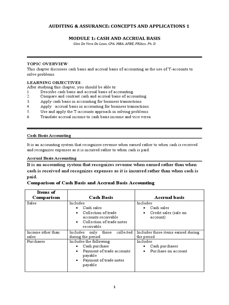 Cash vs. Accrual Accounting Explained | PDF | Debits And Credits ...
