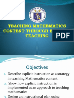 Teaching Mathematics Content Through Explicit Teaching