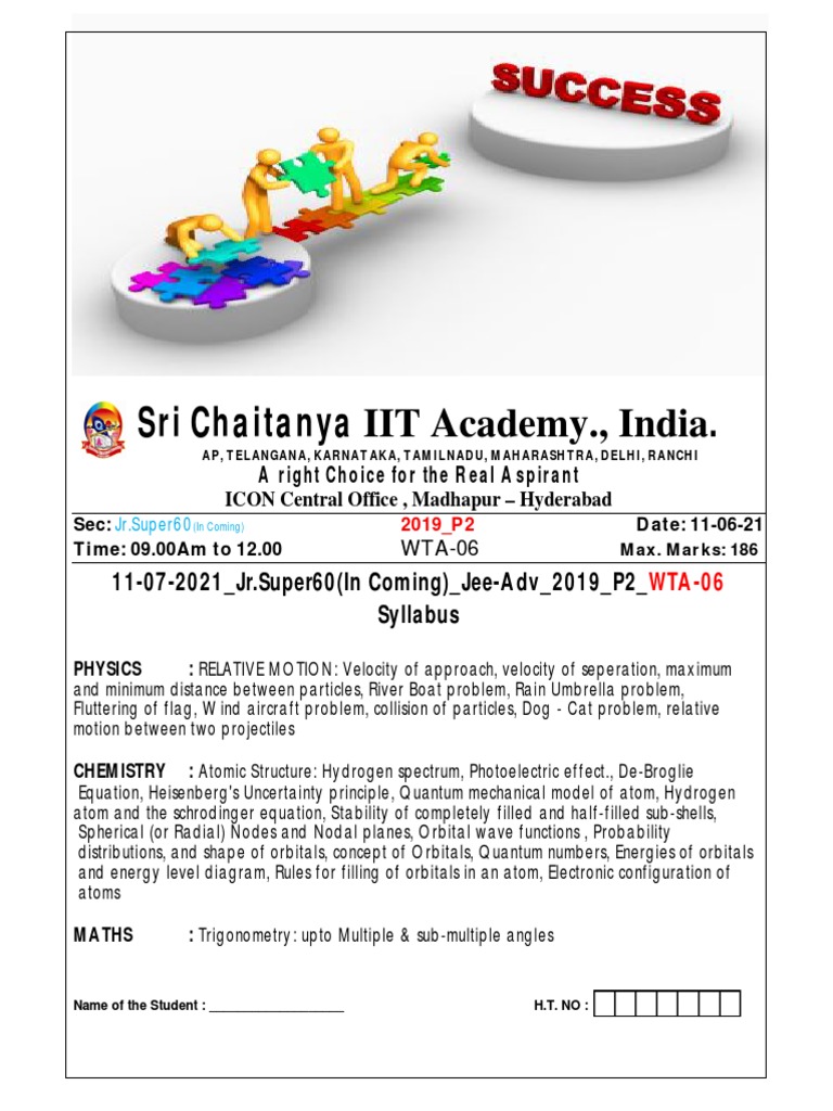 JEE Advanced 2019 Physics Chemistry Maths Paper | PDF | Atomic Orbital ...