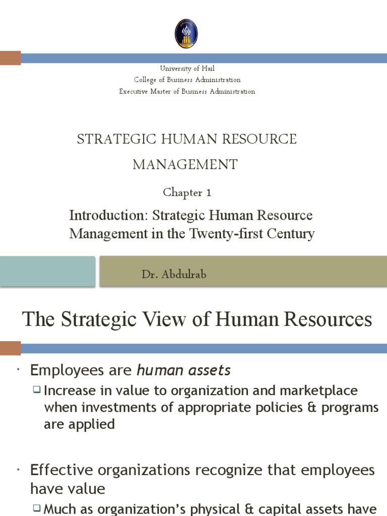Strategic Human Resource Management Guide | PDF | Human Resource ...