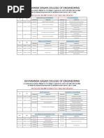 Dayananda Sagar College of Engineering: 7th Semester B.E SEE Tentative Time Table 2022 (Regular)