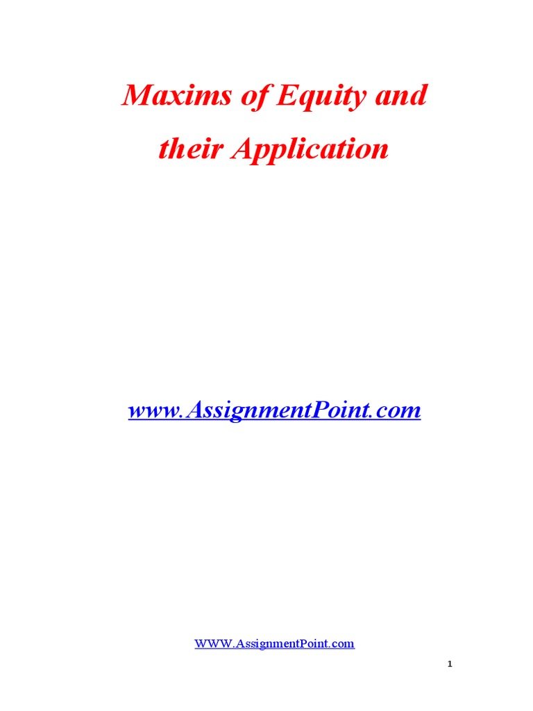 Understanding the 12 Maxims of Equity | PDF | Equity (Law) | Legal Remedy