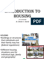 Introduction To Housing: Ar. Sheila V. Elardo