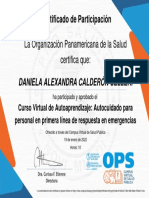 Autocuidado para Personal en Primera Línea de Respuesta en Emergencias-Certificado Del Curso 1815845