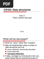 CS163: Data Structures: Topic 2: "Table" Abstract Data Type