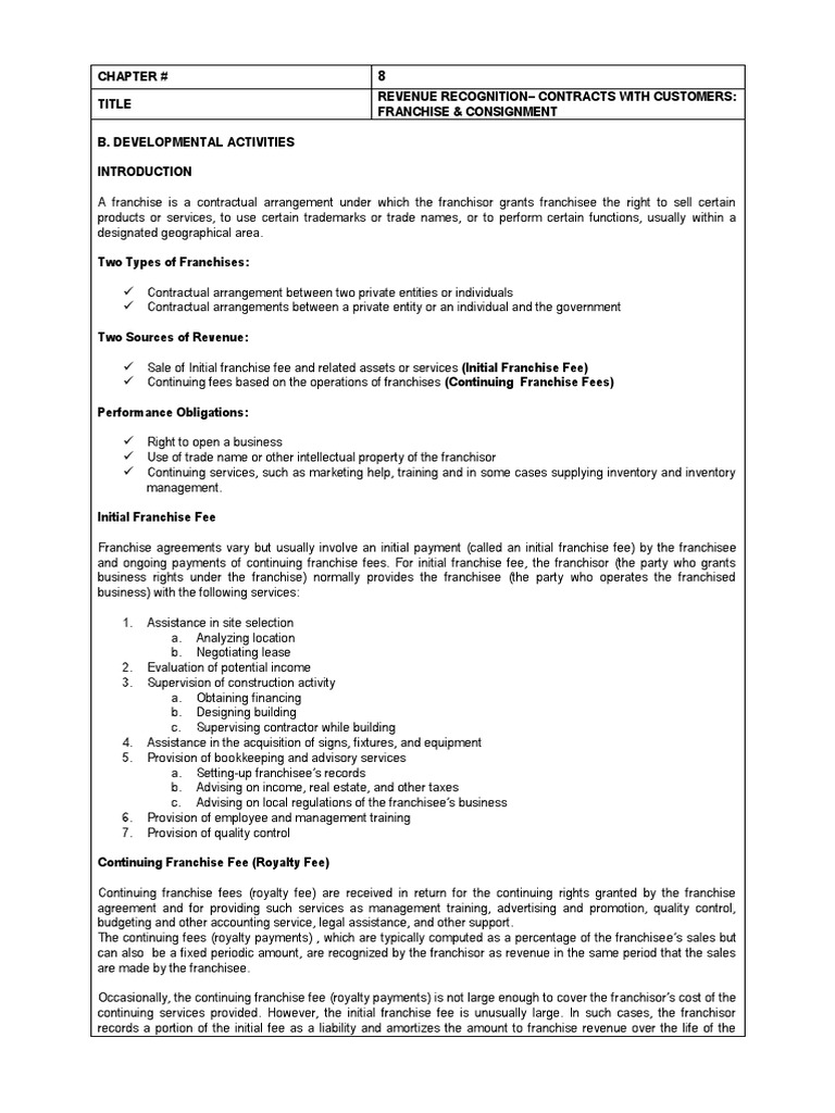 Afar 2 Module CH 8pdf PDF Free | PDF | Franchising | Royalty Payment