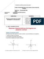 Trigonometría 3ro - R.T. de Ángulos en Posición Normal