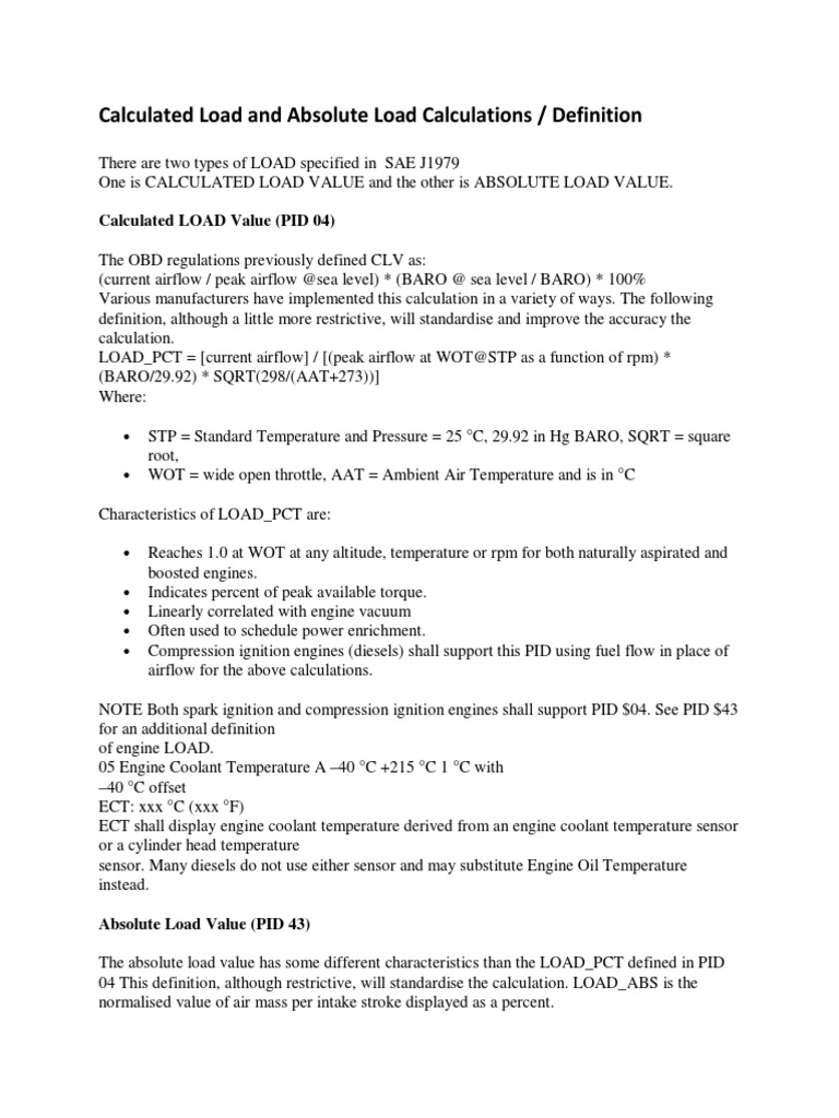 Engine Load Calculations Explained | PDF | Engines | Diesel Engine