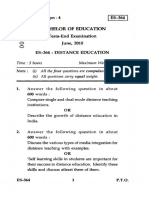 Bachelor of Education Co Term-End Examination O June, 2010 Es-3M: Distance Education