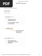 MATLAB Fundamentals Quick Reference