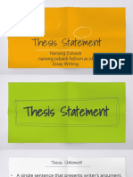 Nanang Zubaidi - Thesis Statement (Essay Writing)