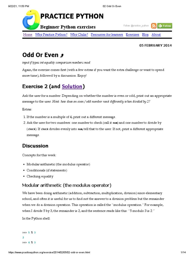 02 Odd or Even | PDF | Computer Programming | Computer Science