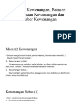 Macam2 Kewenangan, Batasan Penggunaan Kewenangan Dan Sumber